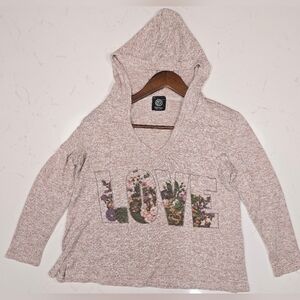 Bobeau Women's Hoodie Blouse Made In USA W/ LOVE Size Med